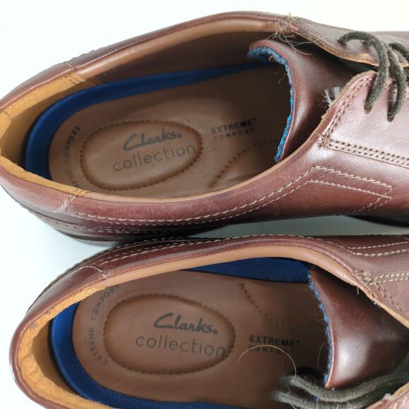 Clarks Collection Malwood Low Oxford Men\'s 13M Brown Leather Extreme Comfort
